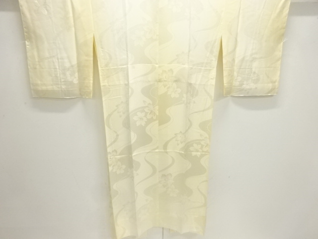 JAPANESE KIMONO / FLOWER PATTERN WOVEN RUNNING WATER HITOEJUBAN